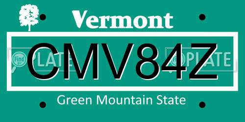 CMV84Z Vermont License Plate