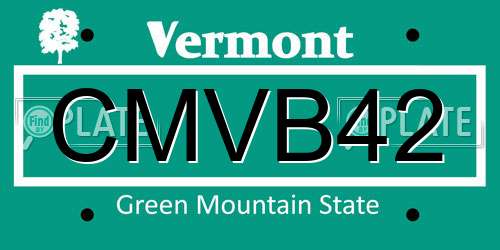 CMVB42 Vermont License Plate