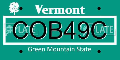 COB49C Vermont License Plate