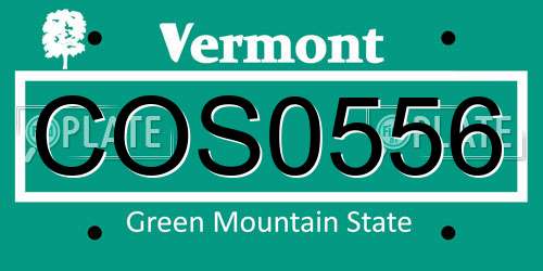 COS0556 Vermont License Plate