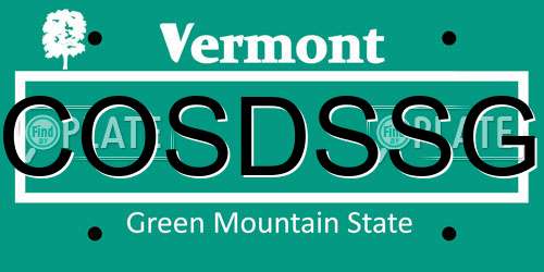 COSDSSG Vermont License Plate