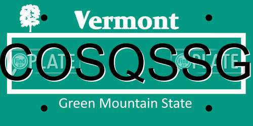 COSQSSG Vermont License Plate