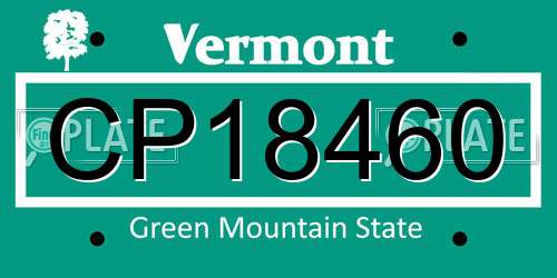 CP18460 Vermont License Plate