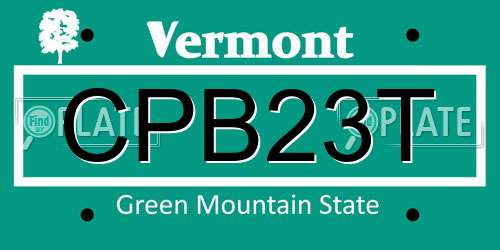 CPB23T Vermont License Plate