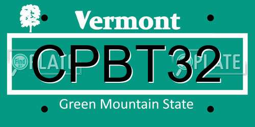 CPBT32 Vermont License Plate