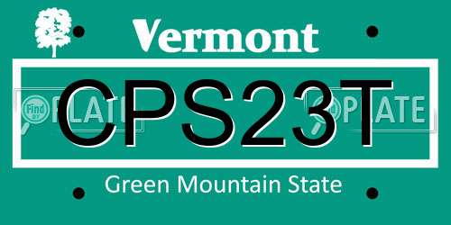 CPS23T Vermont License Plate