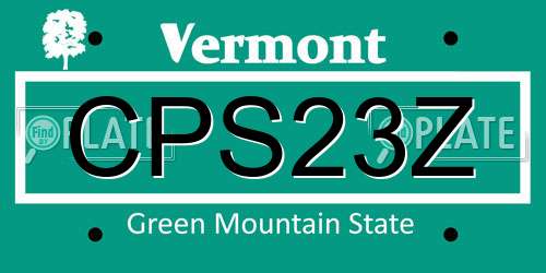 CPS23Z Vermont License Plate