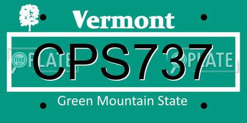 CPS737 Vermont License Plate