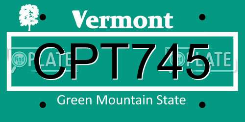 CPT745 Vermont License Plate