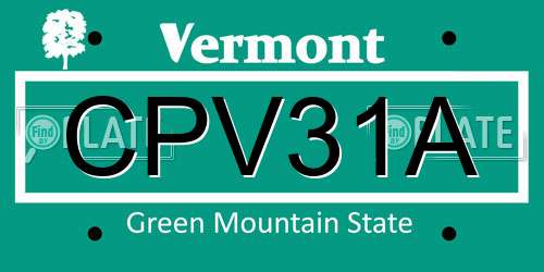 CPV31A Vermont License Plate