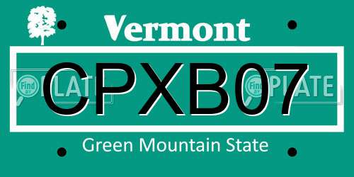 CPXB07 Vermont License Plate