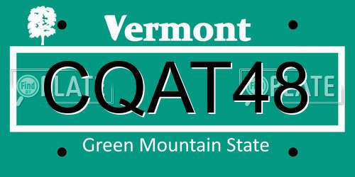 CQAT48 Vermont License Plate