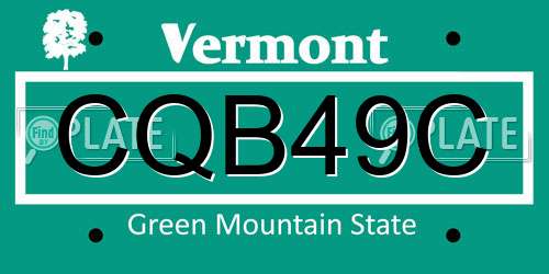 CQB49C Vermont License Plate