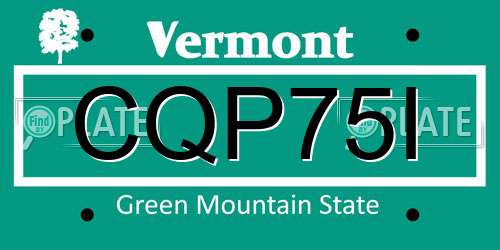 CQP75I Vermont License Plate