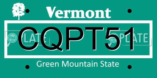 CQPT51 Vermont License Plate