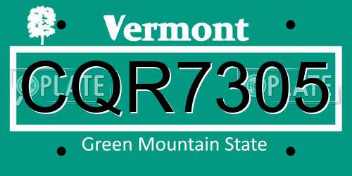 CQR7305 Vermont License Plate