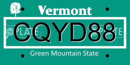 CQYD88 Vermont License Plate