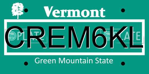 CREM6KL Vermont License Plate