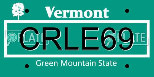 CRLE69 Vermont License Plate