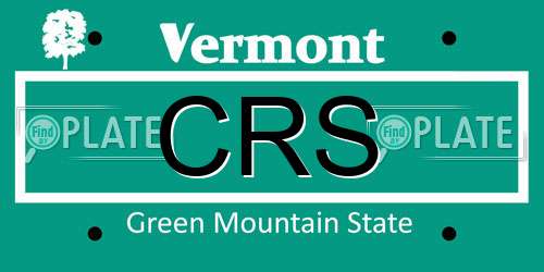 CRS Vermont License Plate