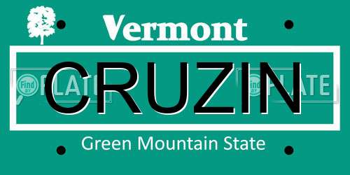 CRUZIN Vermont License Plate