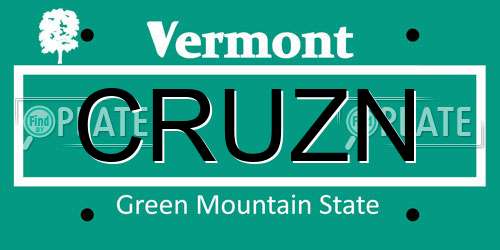 CRUZN Vermont License Plate
