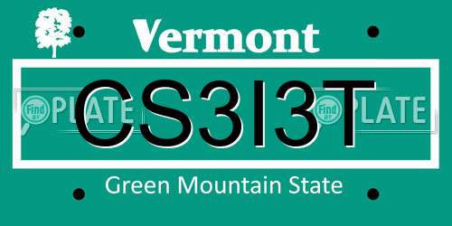 CS3I3T Vermont License Plate