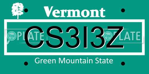 CS3I3Z Vermont License Plate