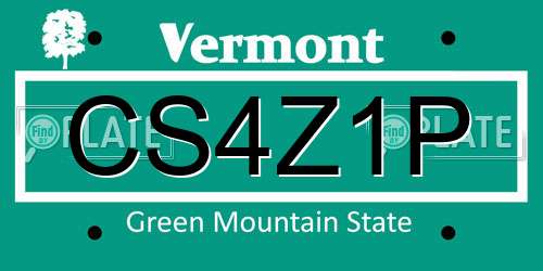 CS4Z1P Vermont License Plate
