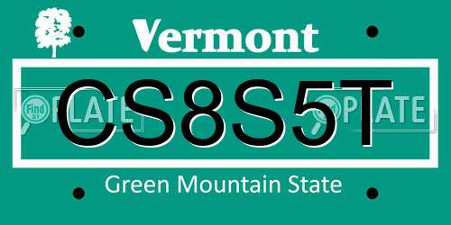 CS8S5T Vermont License Plate