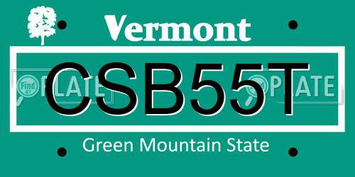 CSB55T Vermont License Plate