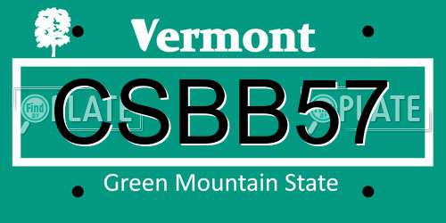 CSBB57 Vermont License Plate