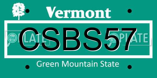 CSBS57 Vermont License Plate