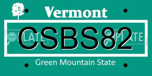 CSBS82 Vermont License Plate
