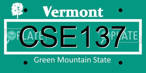 CSE137 Vermont License Plate