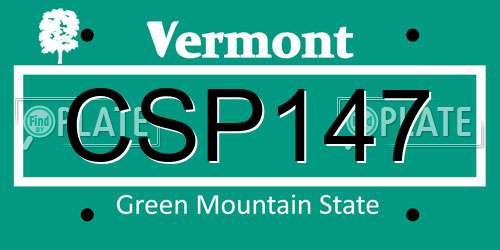 CSP147 Vermont License Plate