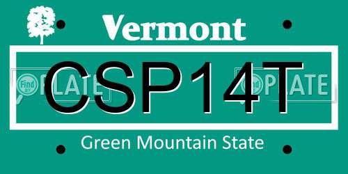 CSP14T Vermont License Plate