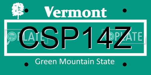 CSP14Z Vermont License Plate