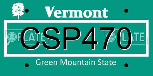 CSP470 Vermont License Plate