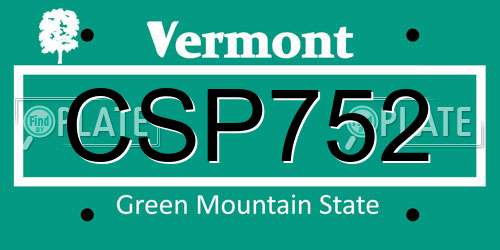 CSP752 Vermont License Plate