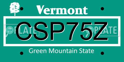 CSP75Z Vermont License Plate