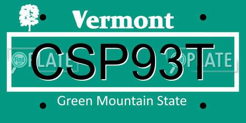 CSP93T Vermont License Plate