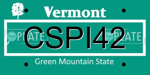 CSPI42 Vermont License Plate
