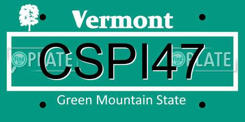CSPI47 Vermont License Plate