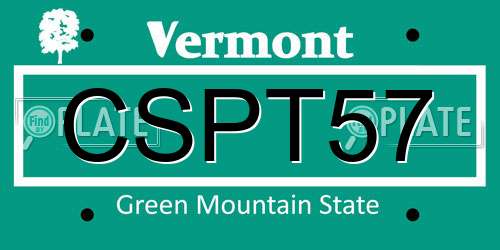 CSPT57 Vermont License Plate