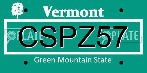 CSPZ57 Vermont License Plate