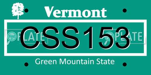 CSS153 Vermont License Plate