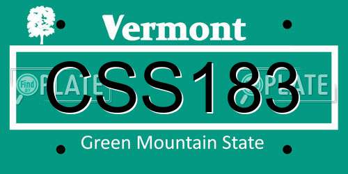 CSS183 Vermont License Plate