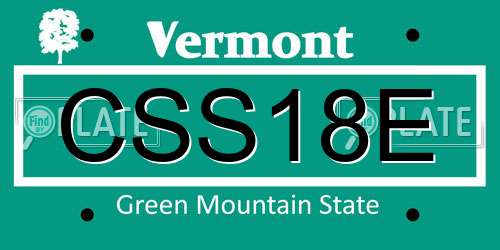 CSS18E Vermont License Plate