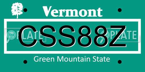 CSS88Z Vermont License Plate